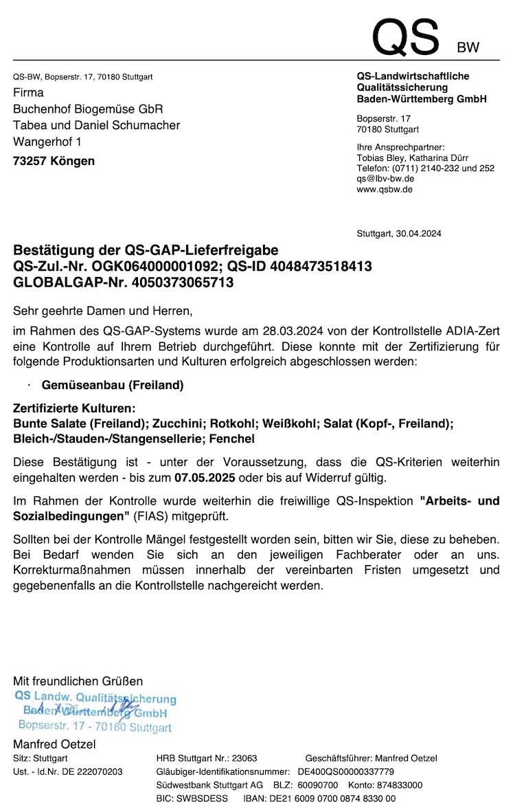 Qualitätsauszeichnung